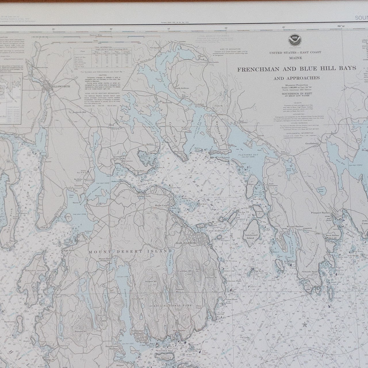 NOAA Maine Nautical & Sounding Chart 13312 Frenchman and Blue Hill Bays