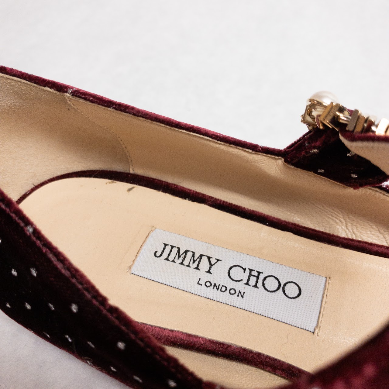 Jimmy Choo Velvet Rhinestone Flats