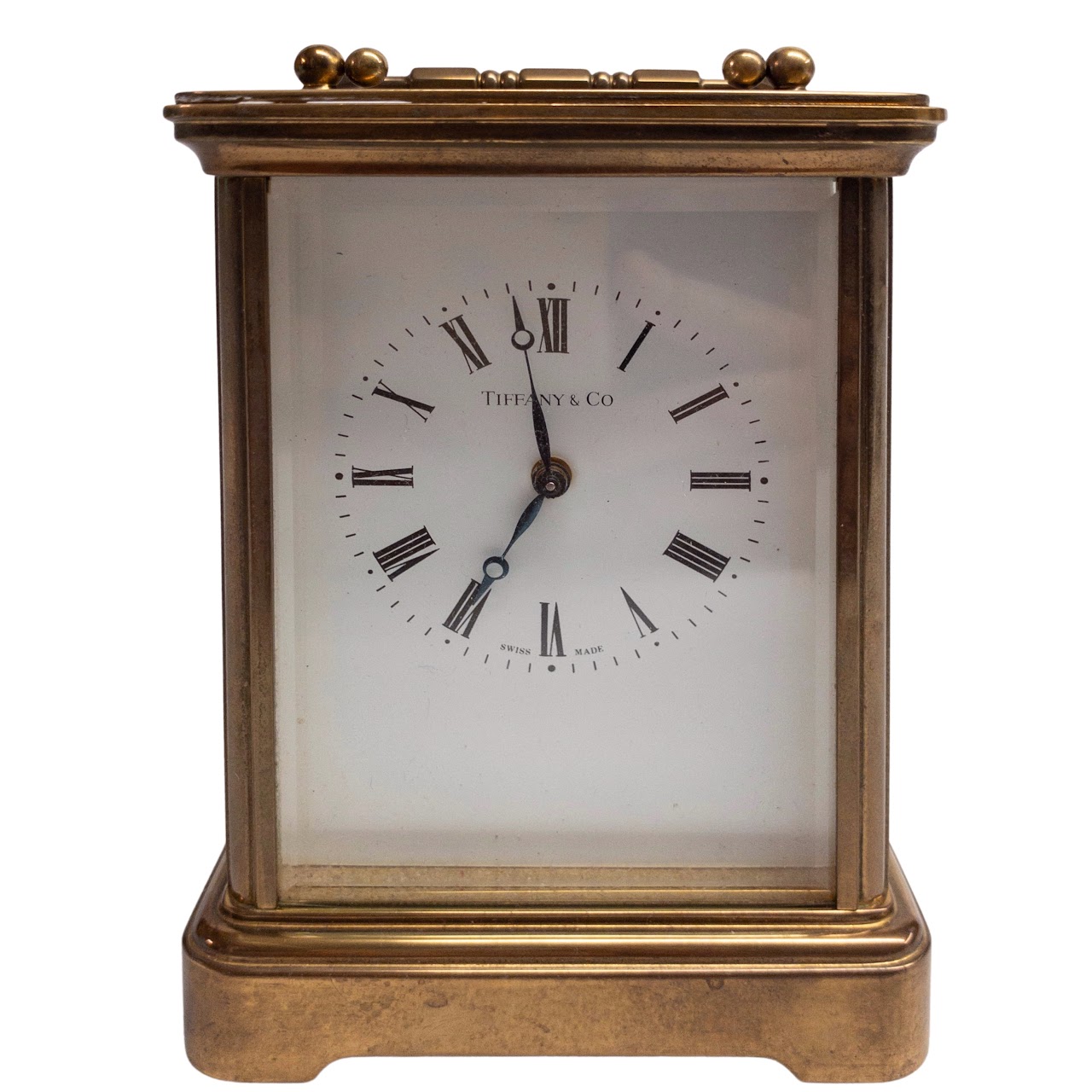 Tiffany & Co. Brass & Glass Carriage Clock