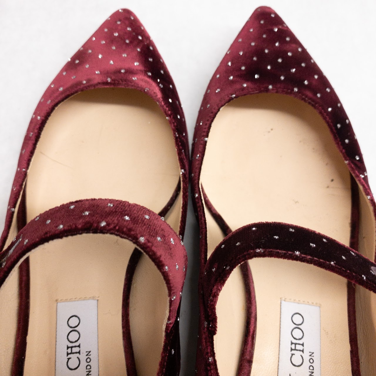 Jimmy Choo Velvet Rhinestone Flats