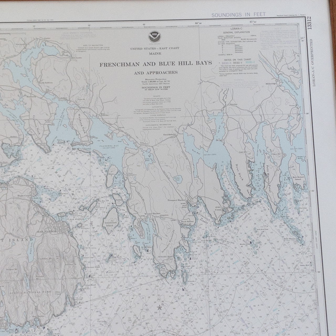 NOAA Maine Nautical & Sounding Chart 13312 Frenchman and Blue Hill Bays