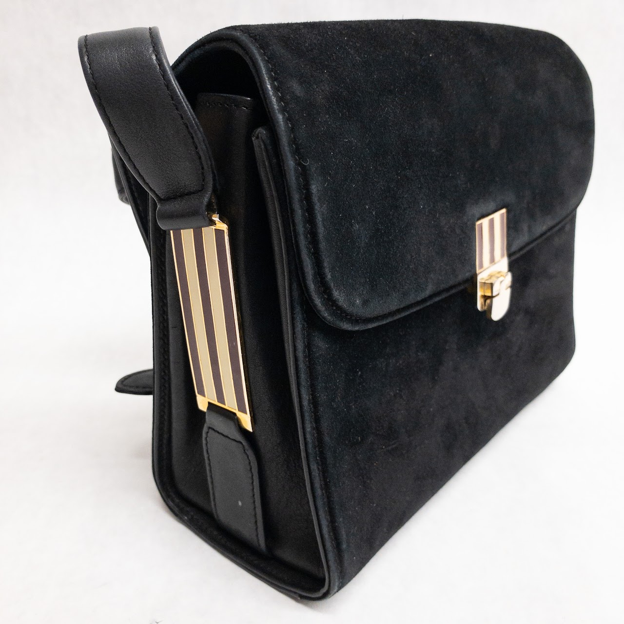 Gucci Vintage Black Suede Shoulder Bag