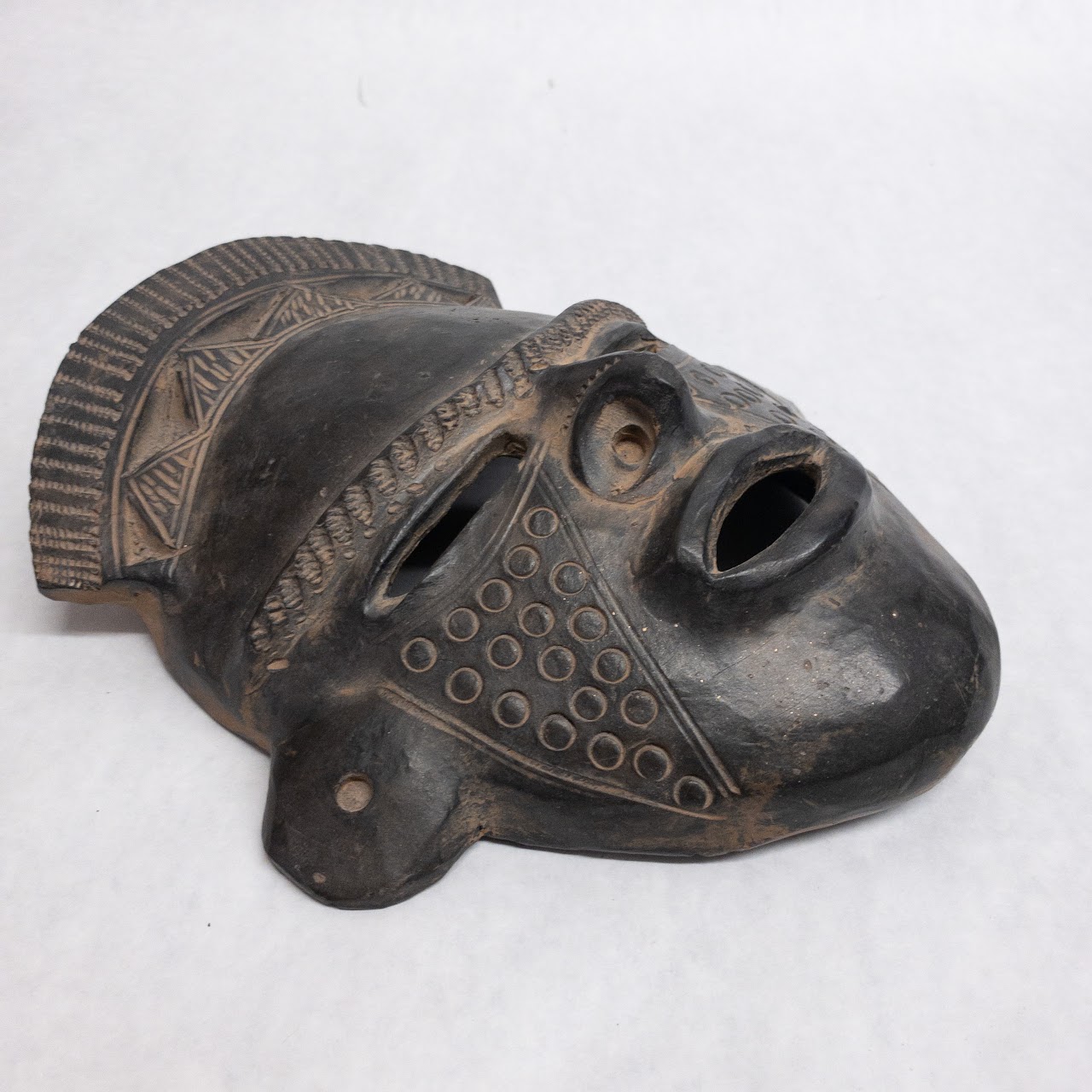 Carved Clay Ceremonial Mask