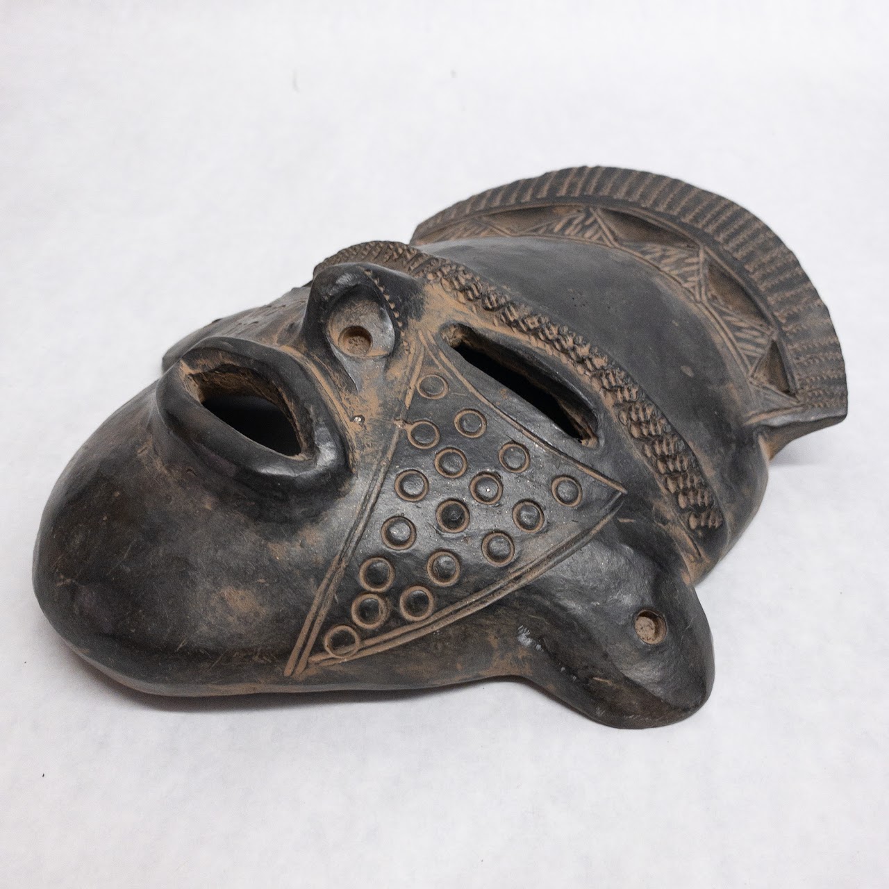 Carved Clay Ceremonial Mask