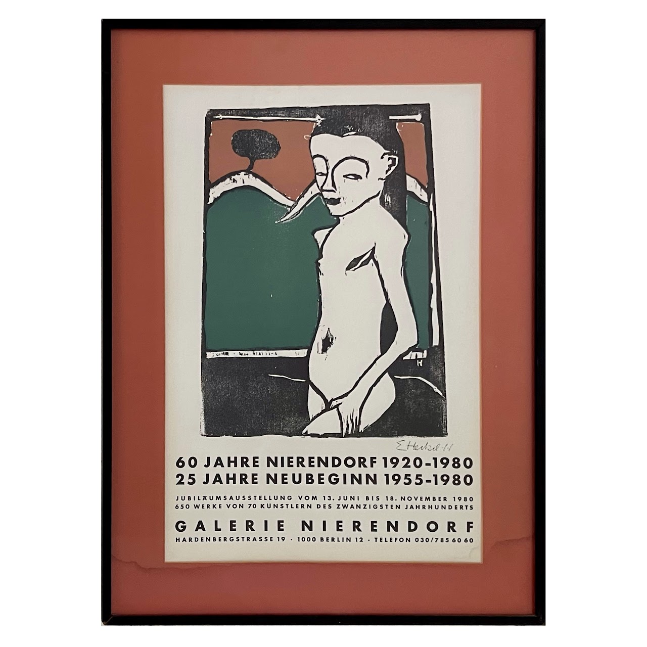 Erich Heckel Galerie Nierendorf Lithograph Exhibition Poster