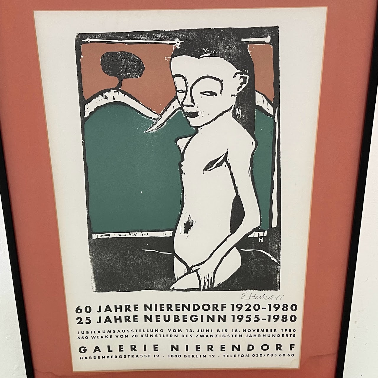 Erich Heckel Galerie Nierendorf Lithograph Exhibition Poster