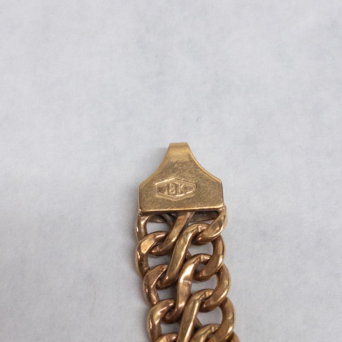 18K Gold Double Row Curb Link Bracelet NEEDS REPAIR