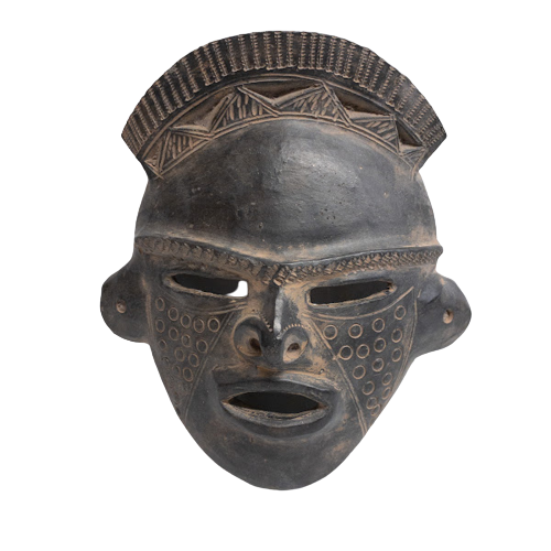 Carved Clay Ceremonial Mask