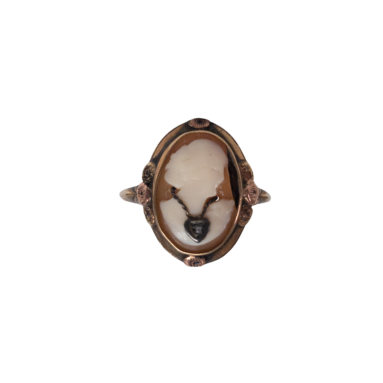 10K Gold & Diamond Cameo Ring