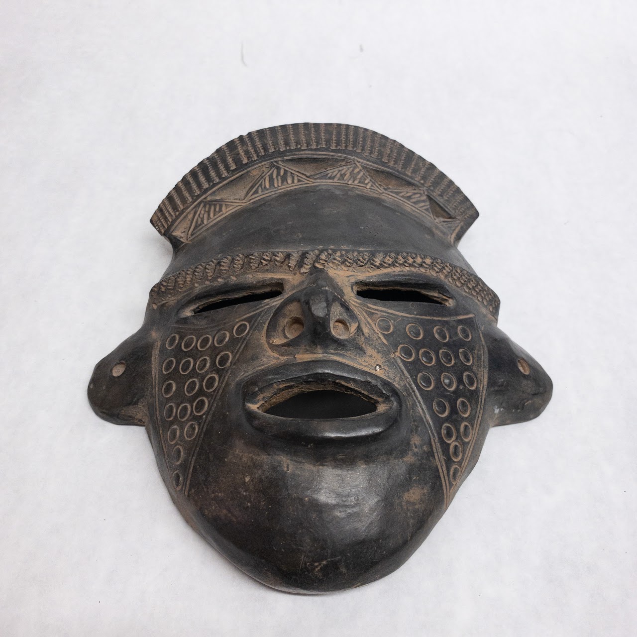 Carved Clay Ceremonial Mask