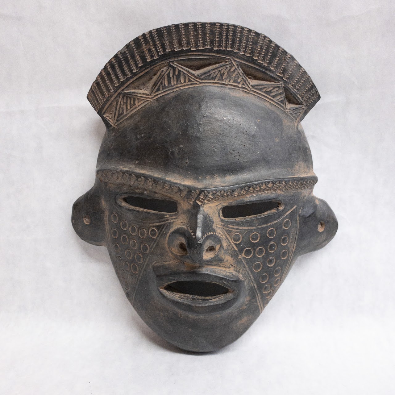 Carved Clay Ceremonial Mask