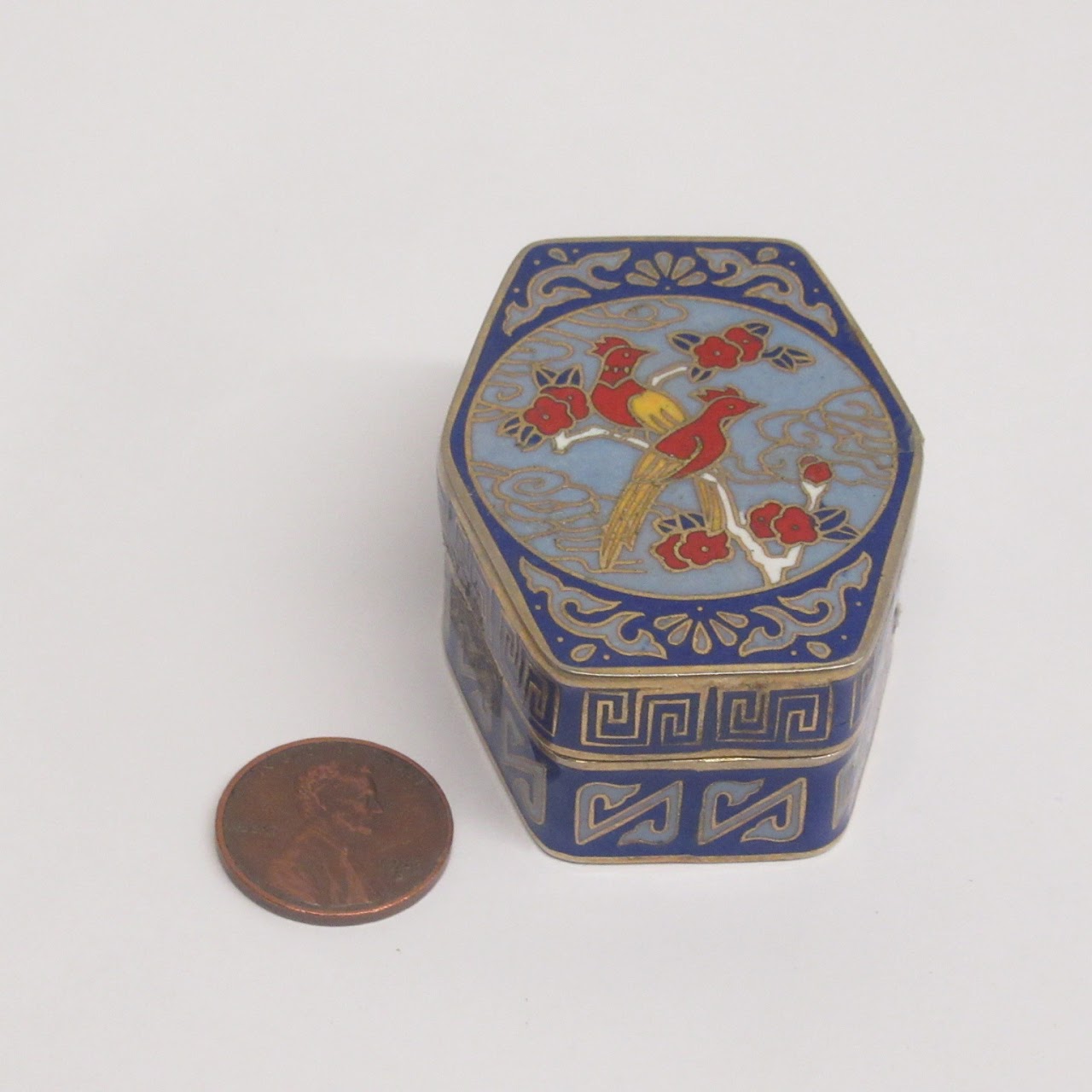 Cloisonné Bird Trinket Box