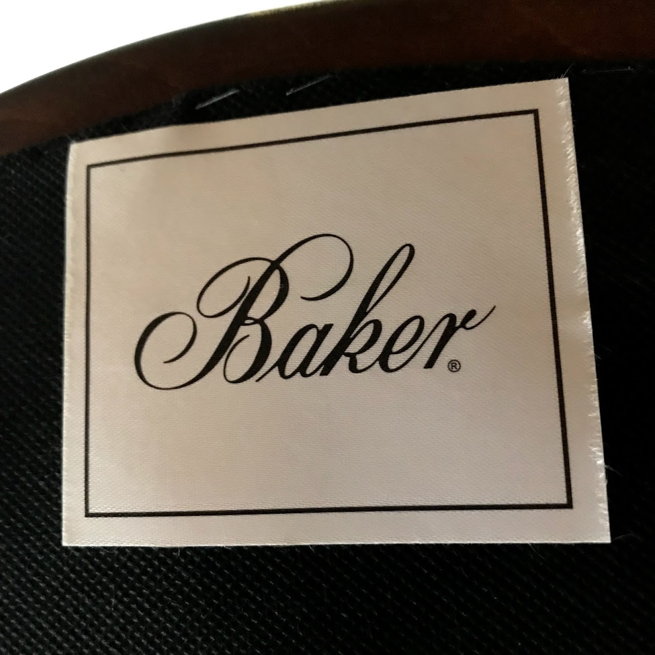 Baker Furniture Velvet Shelter Back Chair